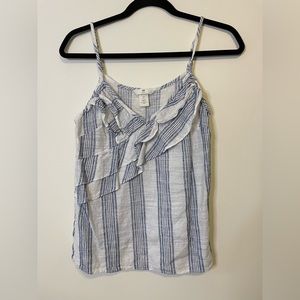 H&M Woven Ruffle Stripe Tank Top. Size 4